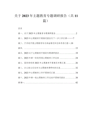 关于2023年主题教育专题调研报告（共11篇）.docx