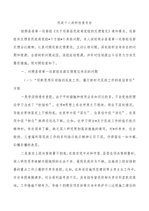 民政个人剖析检查发言.docx