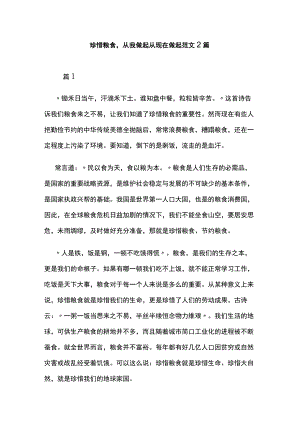珍惜粮食从我做起从现在做起范文2篇.docx