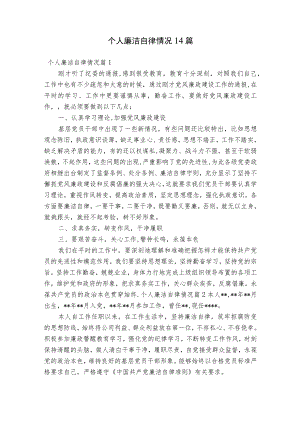 个人廉洁自律情况14篇.docx