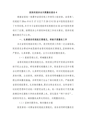 医院巡视存在问题整改报告4.docx