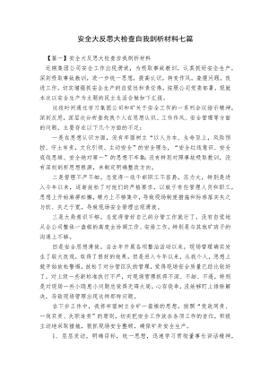 安全大反思大检查自我剖析材料七篇.docx