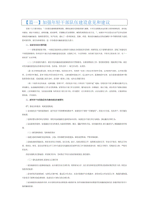 加强年轻干部队伍建设意见和建议6篇.docx