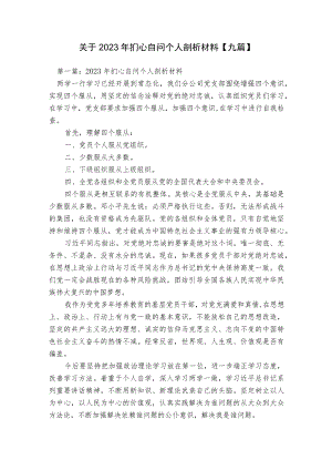 关于2023年扪心自问个人剖析材料【九篇】.docx