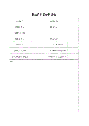新进商铺装修情况表.docx