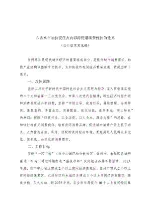 加快发展夜间经济促进消费增长的意见（征求意见稿）.docx