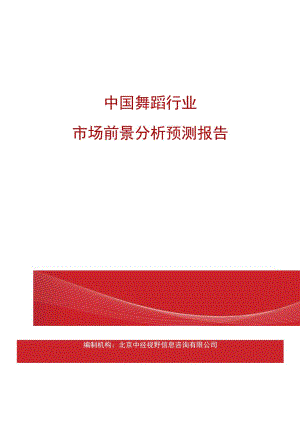 中国舞蹈行业市场前景分析预测报告(目录).docx