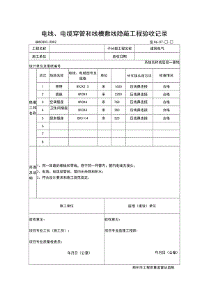 电线、电缆穿管和线槽敷线隐线隐蔽工程.docx