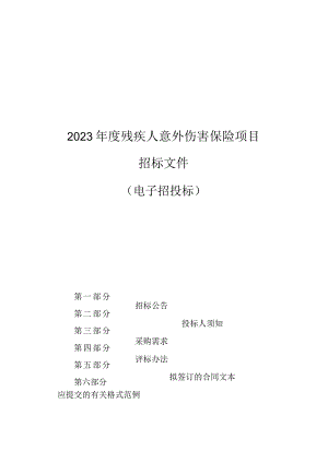 2023年度残疾人意外伤害保险项目招标文件.docx
