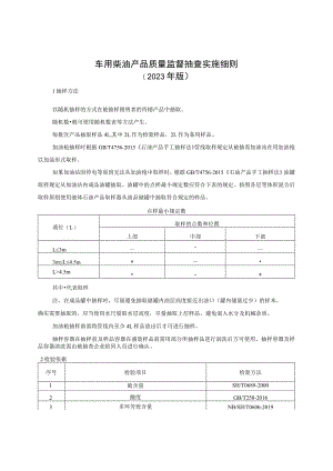 车用柴油产品质量监督抽查实施细则（2023年版）.docx