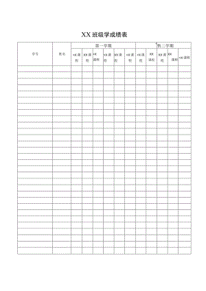 XX班级学成绩表.docx
