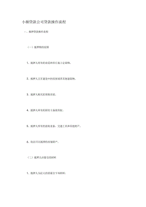 小额贷款公司贷款操作流程.docx