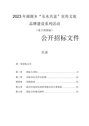 2023年湖源乡“乐水共富”宣传文旅品牌建设系列活动招标文件.docx
