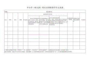 中小学（幼儿园）校长访谈排查学生记录表.docx