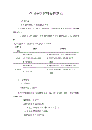 课程考核材料存档规范.docx