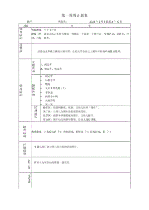 幼儿园小班周计划1~20周 (上学期).docx