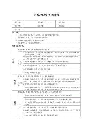 财务经理岗位说明书.docx