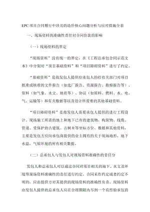 EPC项目合同履行中涉及的造价核心问题分析与应对措施全套.docx