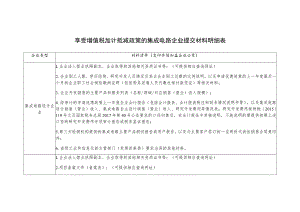 享受增值税加计抵减政策的集成电路企业提交材料明细表.docx