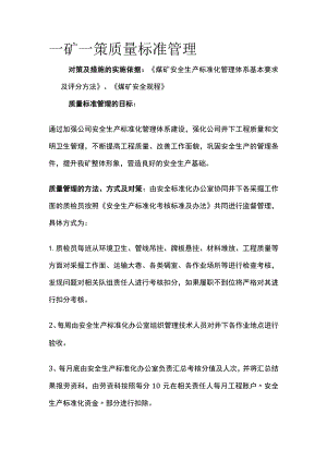 一矿一策质量标准管理.docx