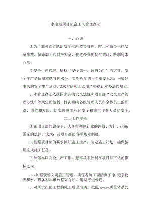 水电站项目部施工队管理办法.docx