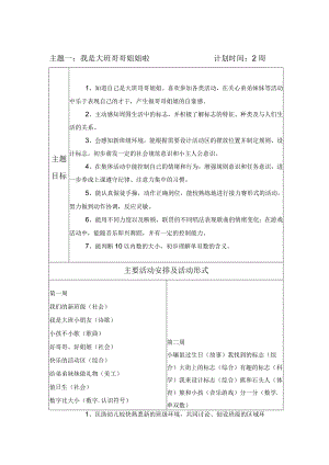 幼儿园大班上学期主题计划及小结.docx