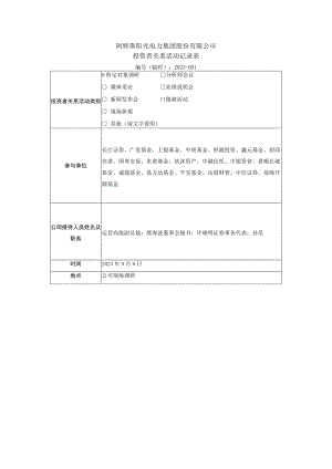 阿特斯阳光电力集团股份有限公司投资者关系活动记录表.docx