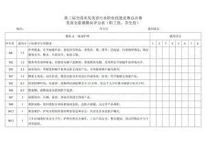 第三届全国美发美容行业职业技能竞赛总决赛美容全能赛横向评分表职工组、学生组.docx