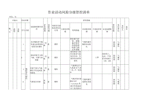 气瓶作业机械类作业活动风险分级管控清单.docx