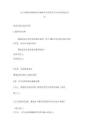 生产线配套燃煤锅炉实施替代改造项目可行性研究报告总论.docx