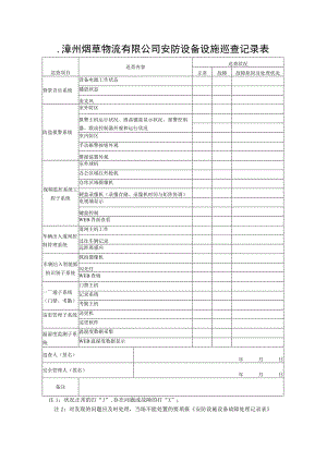 安防设施设备巡查记录表(巡检).docx