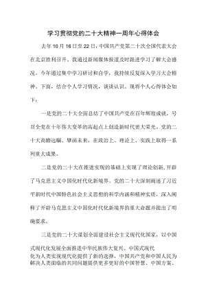 2023年小学教师学习贯彻《党的二十大精神》一周年心得体会（5份）.docx