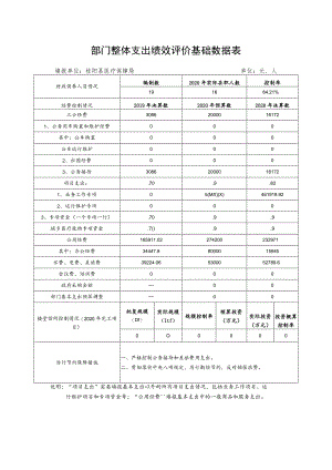 部门整体支出绩效评价基础数据表.docx