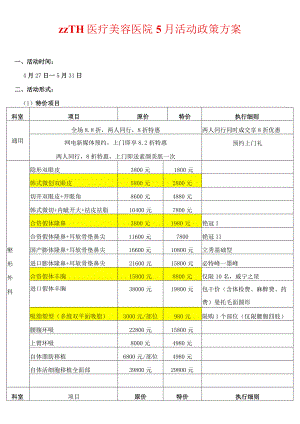 医美整形5月活动政策执行方案.docx