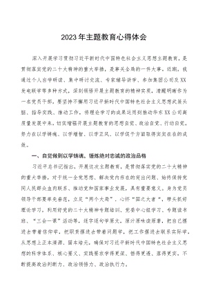 2023年供电公司党员干部关于主题教育的学习感悟十三篇.docx