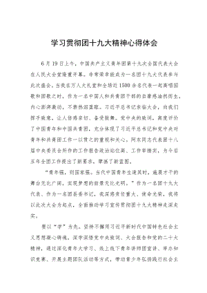 学习贯彻团十九大精神心得体会十一篇.docx
