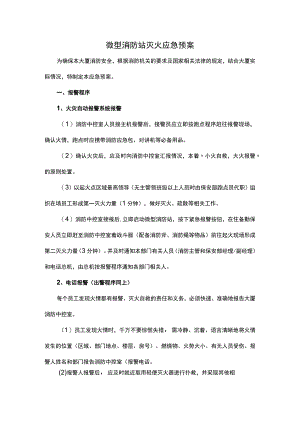微型消防站灭火应急预案.docx