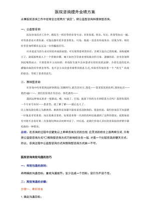 医院咨询提升业绩方案.docx