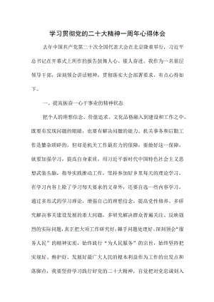2023年纪检干部学习贯彻《党的二十大精神》一周年心得体会（汇编8份）.docx