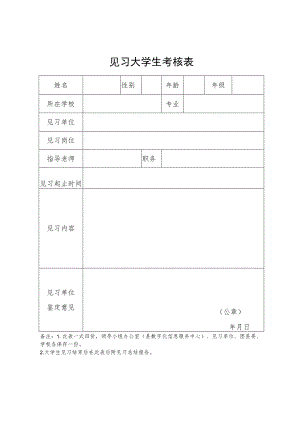 见习大学生考核表.docx