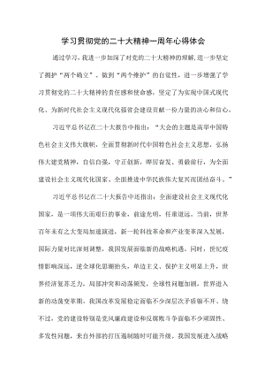 2023年煤矿企业学习贯彻党的二十大精神一周年个人心得体会.docx