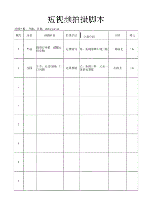 抖音快手短视频拍摄脚本.docx