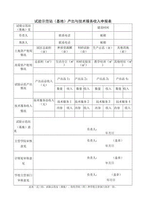 试验示范站基地产出与技术服务收入申报表.docx