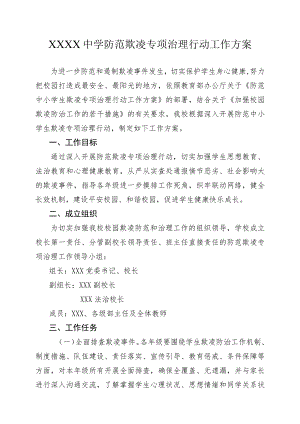 中学防范欺凌专项治理行动工作方案.docx