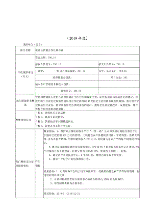 部门整体支出绩效目标申报19年度.docx