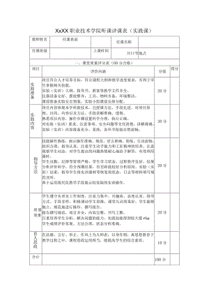 职业技术学院听课评课表（实践课）.docx
