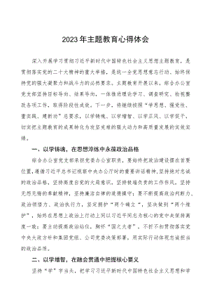 (六篇)2023年集团公司党支部书记主题教育心得体会.docx