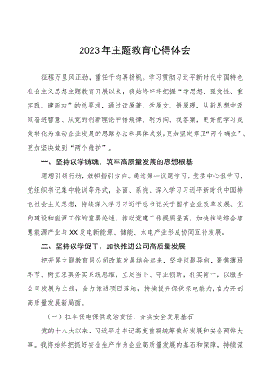 (六篇)公司党支部书记2023年主题教育心学习体会.docx
