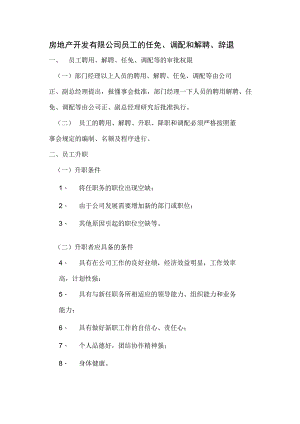 房地产开发有限公司员工的任免、调配和解聘、辞退.docx
