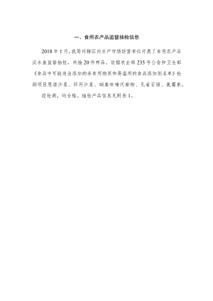 食用农产品监督抽检信息.docx